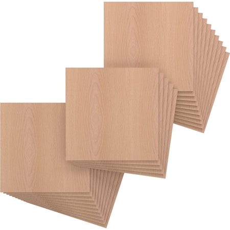 Ekena Millwork 15 3/4W x 15 3/4H x 1/4T Wood Hobby Boards, Alder, 25PK HBW16X16X250DAL